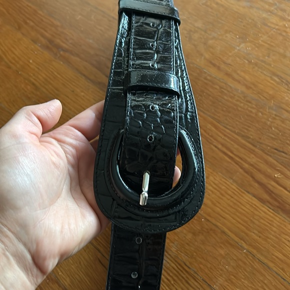 Anne Fontaine Maldivia black croc embossed belt - Picture 6 of 10